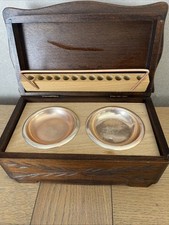 Ancienne Boîte à Tabac Cigarettes avec 2 Cendriers - Bois - Années 50