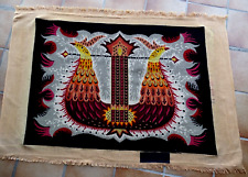 Tapisserie, canevas vintage , " Les coqs " , gout Picart Ledoux 102 x 74