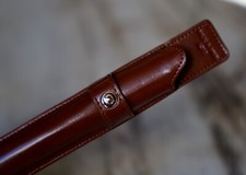 S.T. DUPONT - ETUI A STYLO EN CUIR BRUN - MODELE UNE PLACE - MAGNIFIQUE