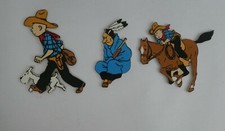 3 SILHOUETTE EN BOIS DE TINTIN