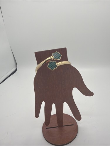 Bracelet jonc doré - , trèfles