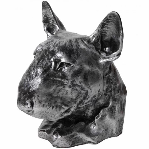 Statue tête chien bull - de,