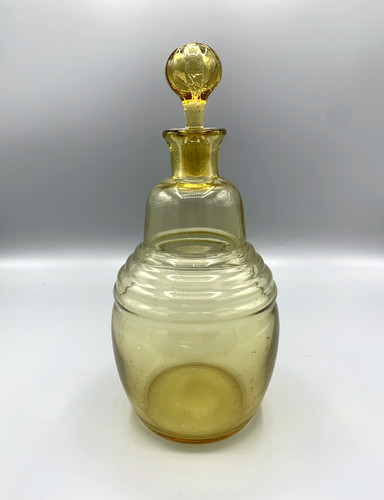 Carafe vintage verre jaune - carafe,