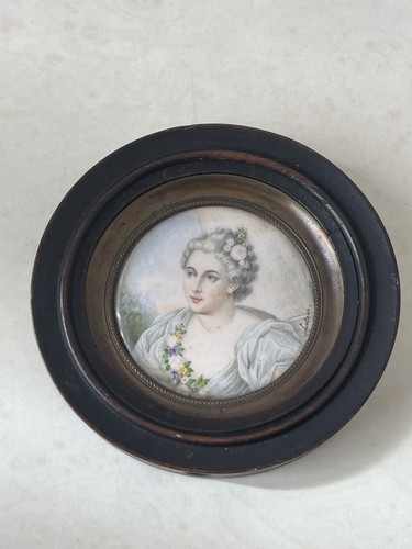 Ancien miniature portrait - ancien,
