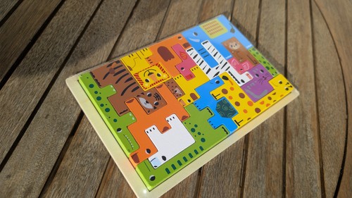 Puzzle tangram animaux bois - en,