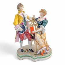 Figurine Allemande De Courtoisie En Porcelaine Sitzendorf Du 19E Siècle