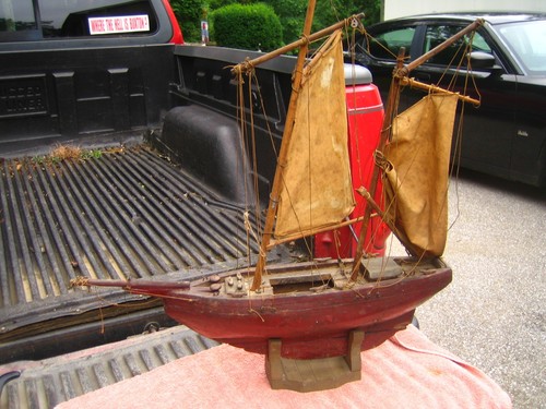 Vintage antique pond yacht - antique,