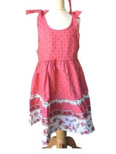 Robe tissu Provençal rose fille 8 ans, fabriquée en Provence, neuve