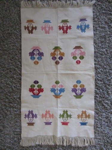 Antique embroidered ottoman - antique,