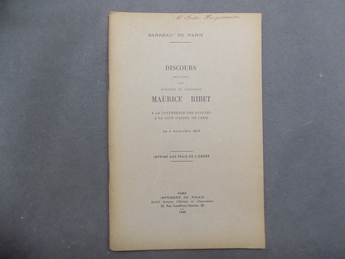 Discours batonnier maurice - discours,