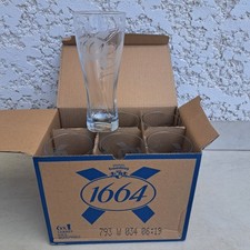 6 verres à bière 1664 33cl, NEUFS en carton