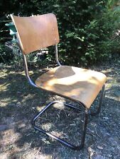 Mart STAM Chaise Bauhaus cantilever modèle S43 tube chromé et bois vers 1930 
