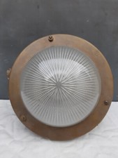 Ouvrard & Villars Saint-Ouen Ancienne Lampe Applique Globe Bateau Laiton Verre