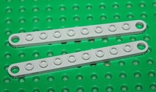 2 x Lego Technic OldGray plate 1x10 ref 2719 Set 8868 8660 8862 5571 8082 8460