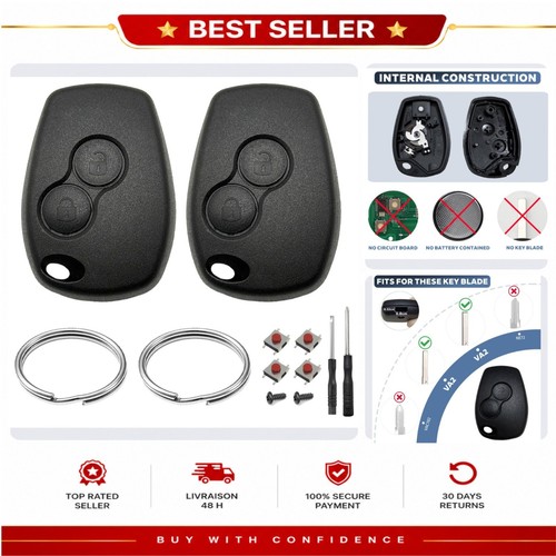 Coques clé voiture boutons - voiture, 2