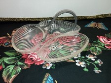 Élégante Coupe de Service Triple Vintage avec Anse en Métal