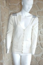 Gilet blanc neuf taille XL avec cachemire marque Terry Lane (sg)