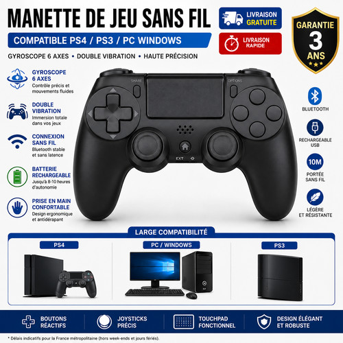 Manette sans fil ps4 - manette,