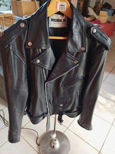 BLOUSON CUIR TYPE MOTARD /