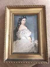 Petit Tableau Sissi Satin Cadre Doré 