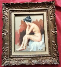 Superbe pastel par JAC DUM 1915- 2001  "  jeune femme nue assise "