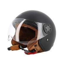 Casque jet trendy jt-306 dv noir mat/marron  t53-54 xs - ce 22-06