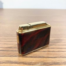 Briquet vintage Colibri S23 en laiton doré et écaille – Circa 1970