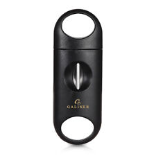 Galiner Coupe-cigare Double lame Acier inoxydable Ciseaux Couteau Coupe V Noir