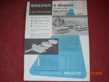 ANCIEN  PROSPECTUS  PUBLICITAIRE   ROULEAUX A  DISQUES  - CULTIPACKERS   MELOTTE
