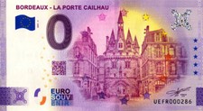 33 BORDEAUX Porte Cailhau, N° de la 3ème liasse, 2021, Billet Euro Souvenir