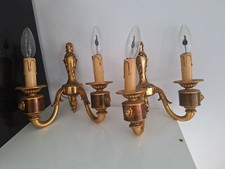 Antique wall empire candle holders lot gilded bronze and copper