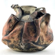 VASE "DRAPÉ" Céramique MARIUS & HUGUETTE BESSONE à VALLAURIS 50 capron/derval...