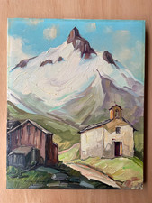 Elie BERNADAC Tableau Montagne Alpes Bonneval Tarentaise Ville des Glaciers