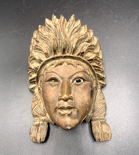 Ancien masque bois - ancien,