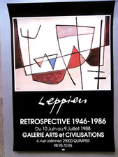 LEPPIEN Jean Affiche originale BAUHAUS Composition abstraite Lunebourg 1988 art