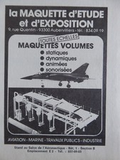 5/83 PUB LA MAQUETTE D' ETUDE ET D'EXPOSITION MEE AUBERVILLIERS SALON BOURGET AD