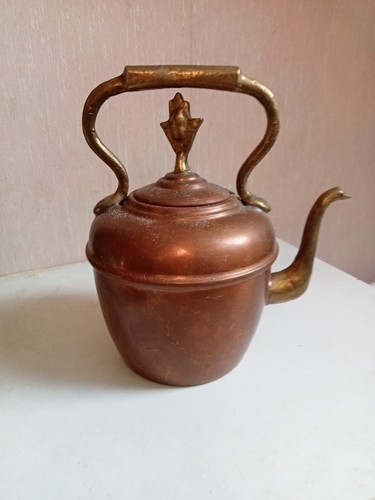 Théière cuivre ancien - théière,