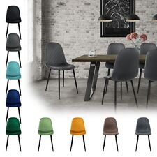 4/8 Chaise de salle à manger dossier ergonomique pieds métalliques noir au choix