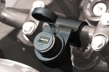 P12USB BC PRISE ALLUME-CIGARE + PRISE USB DÉTACHABLE SUPPORT DE GUIDON MOTO