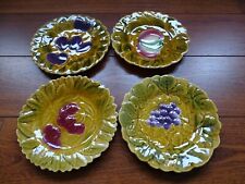 SARREGUEMINES 4 ANCIENNES ASSIETTES A DESSERT BARBOTINE MAJOLIQUE