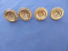 4 boutons tiroirs commode Empire Charles X ancien bronze Fleurs Dia. 5,4 cm