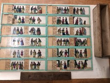 BOITE DE 12 PLAQUES EN VERRE POUR LANTERNE MAGIQUE-OPERA LA FILLE DE Mme ANGOT