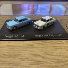 Voiture Miniature Duo Peugeot 404 1961 Rallye 1967 Universal Hobbies au 1/87 HO