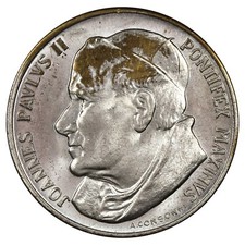 Vatican - médaille Pape Jean Paul II La Pieta Michel Ange - n.d - laiton argenté