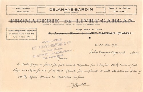 1945 fromagerie delahaye - 1945,