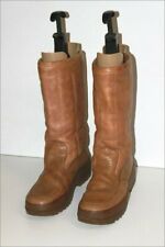 SKYWALK  Mi Bottes Neige Fourrure Laine Vintage Homme Cuir Marron Clair T 40 BE