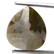 Poire Forme Grisâtre Jaune Couleur 7 + Cts Rose Coupe Diamant Naturel Seul