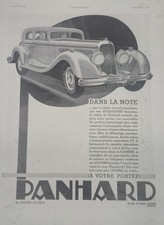 Publicité ancienne Panhard