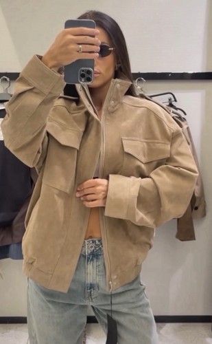 Veste leather jacket oversize - jacket,