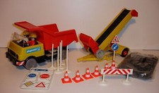 playmobil 3209 lot camion benne + tapis roulant engin chantier vintage